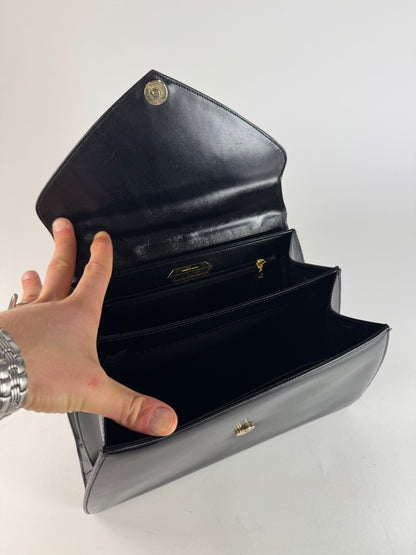 Vintage Givenchy Logo Leather Bag Black