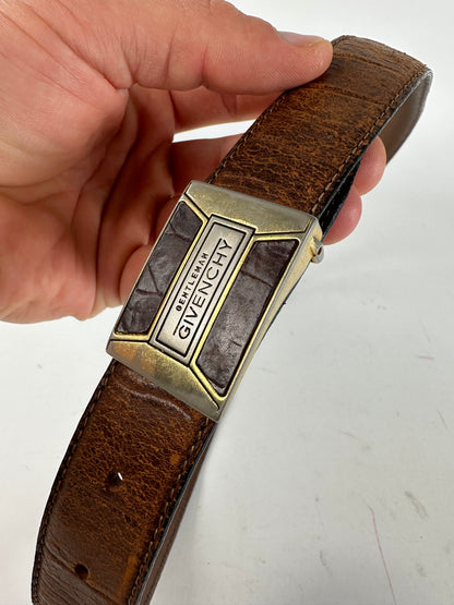Vintage Givenchy Gentleman Leather Belt Brown