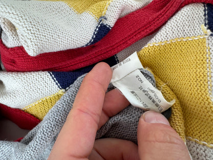 Vintage Issey Miyake Checked West beige black red yellow