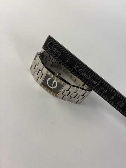 Vintage Givenchy Life Stainless Steel Bracelet Watch Late 1990s Silver Black