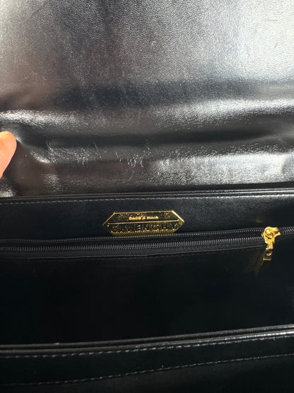 Vintage Givenchy Logo Leather Bag Black