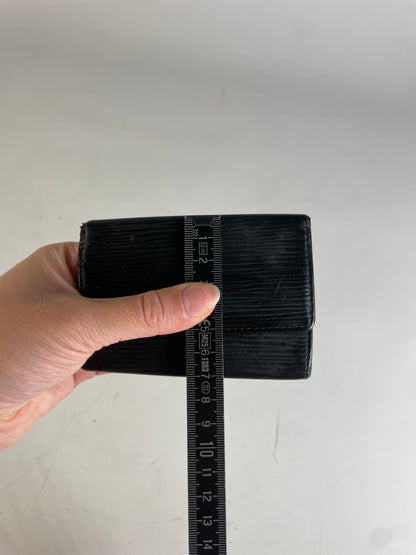 Vintage Louis Vuitton Leather Key Holder Black Gold