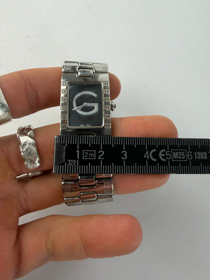 Vintage Givenchy Life Stainless Steel Bracelet Watch Late 1990s Silver Black