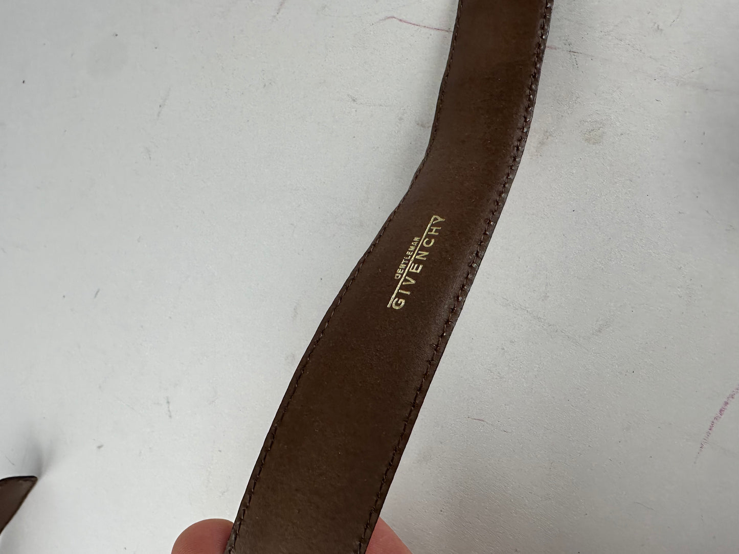 Vintage Givenchy Gentleman Leather Belt Brown