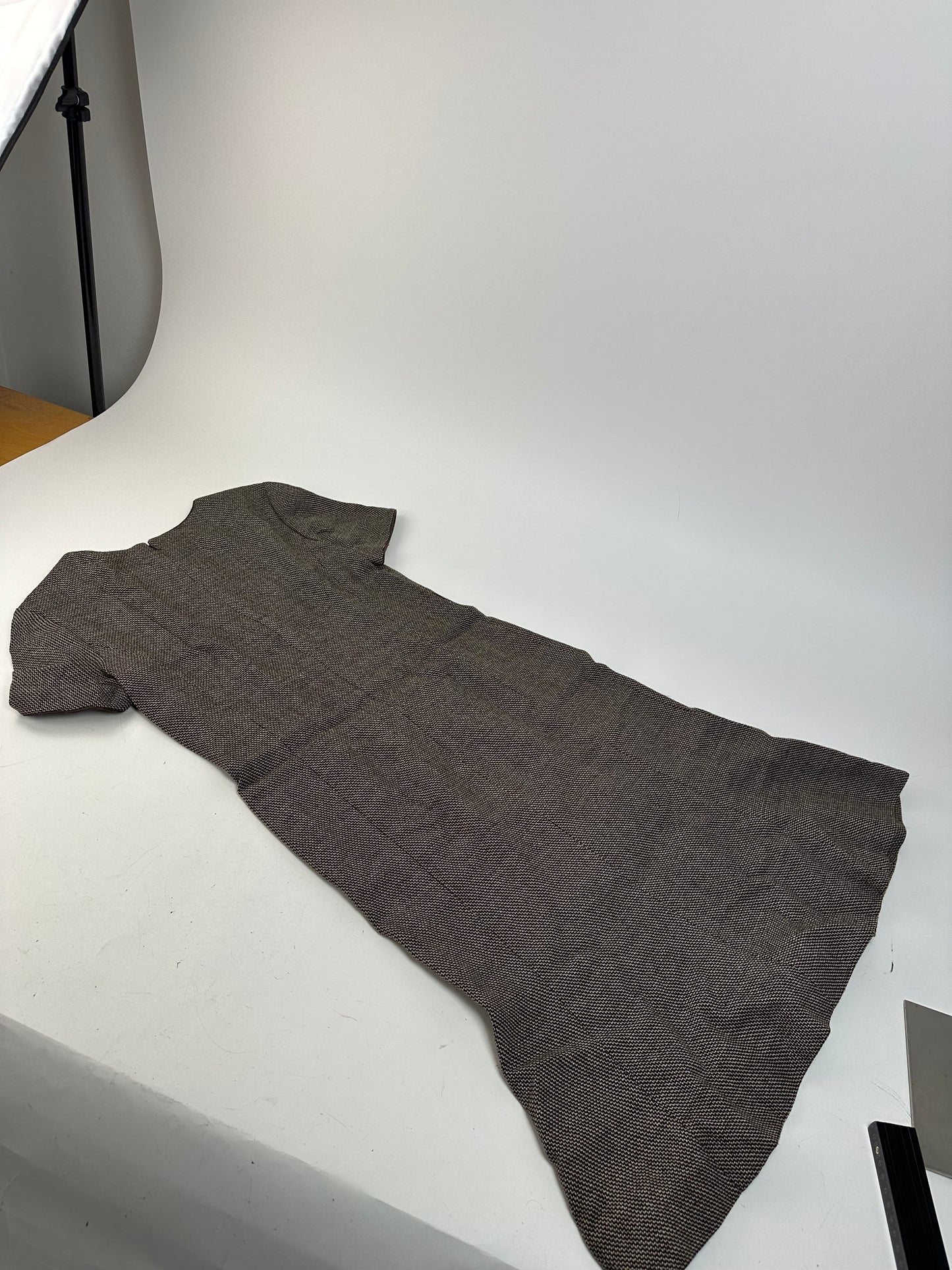 Vintage Balenciaga Wool Dress Black White Brown