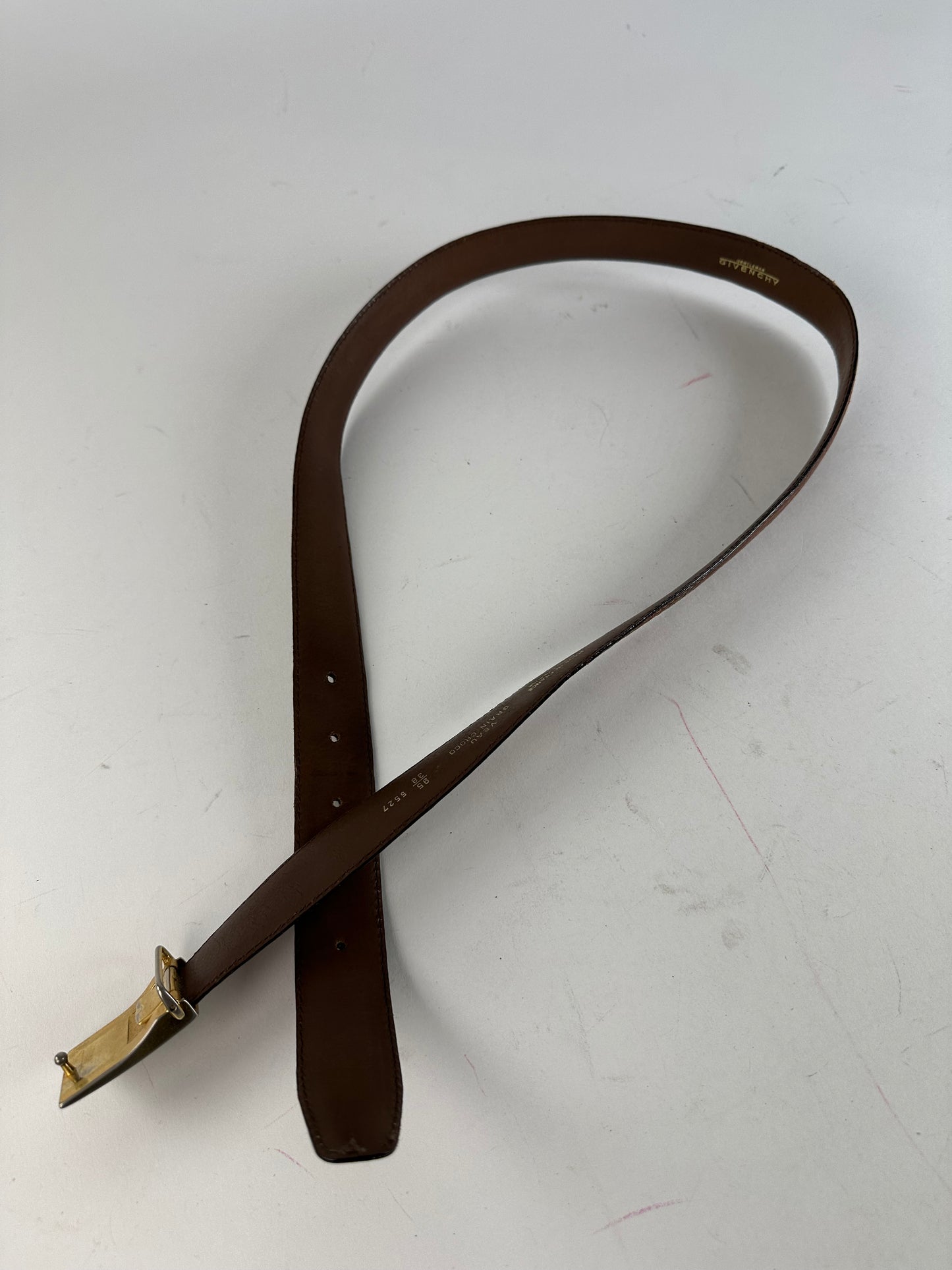 Vintage Givenchy Gentleman Leather Belt Brown