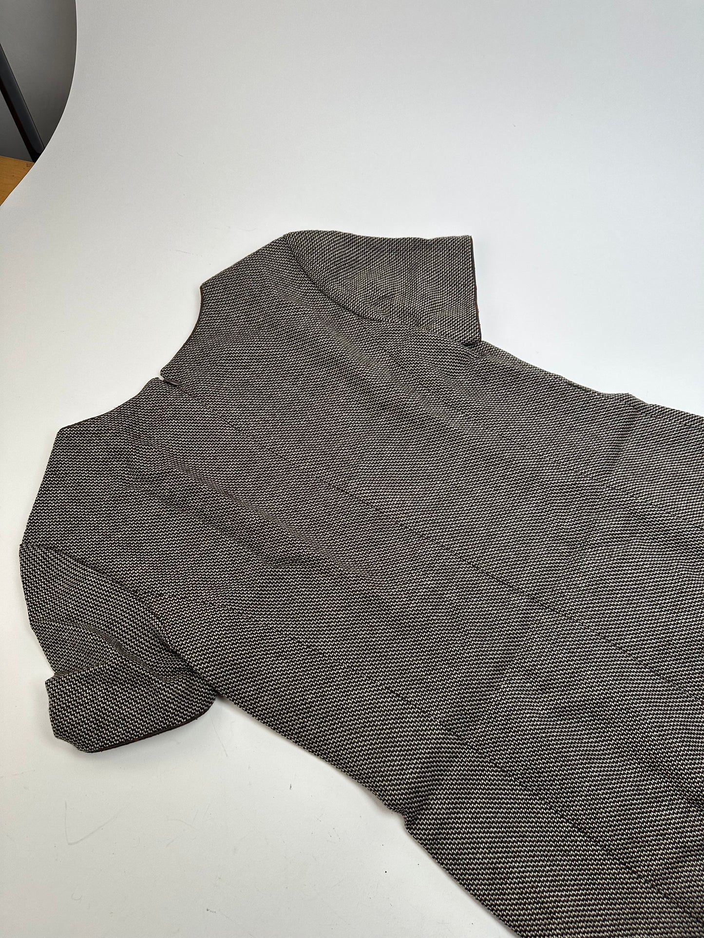 Vintage Balenciaga Wool Dress Black White Brown