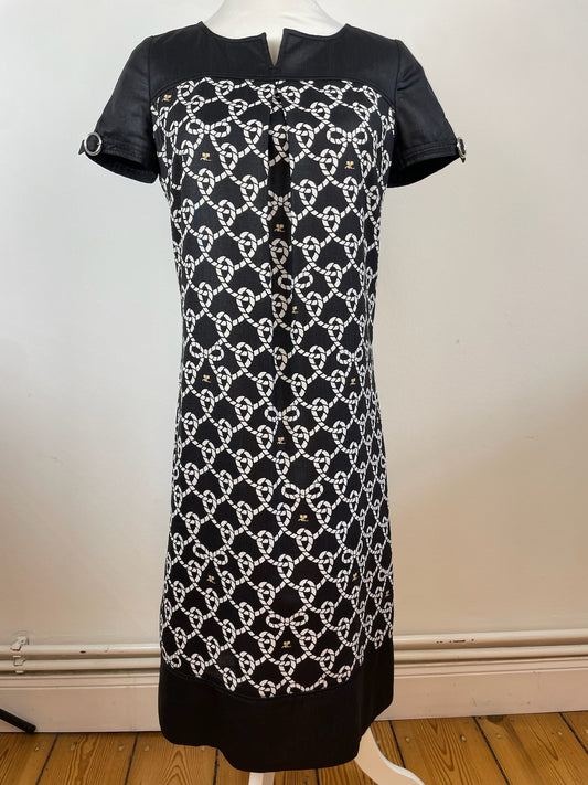 Vintage Courreges Abstract Dress Black White M