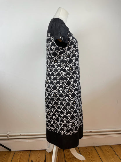 Vintage Courreges Abstract Dress Black White M