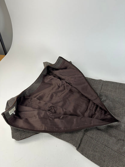 Vintage Balenciaga Wool Dress Black White Brown