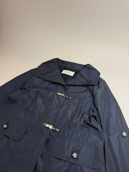 Vintage Courreges Polyester Short Trenchcoat Navy 38/M