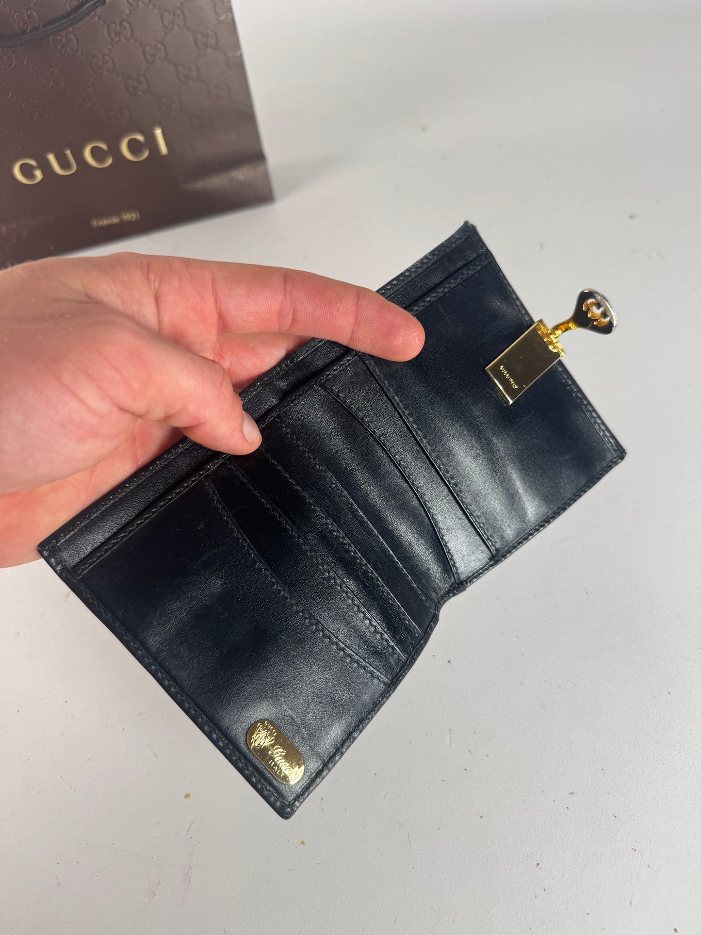 Vintage Gucci Leather Wallet Black
