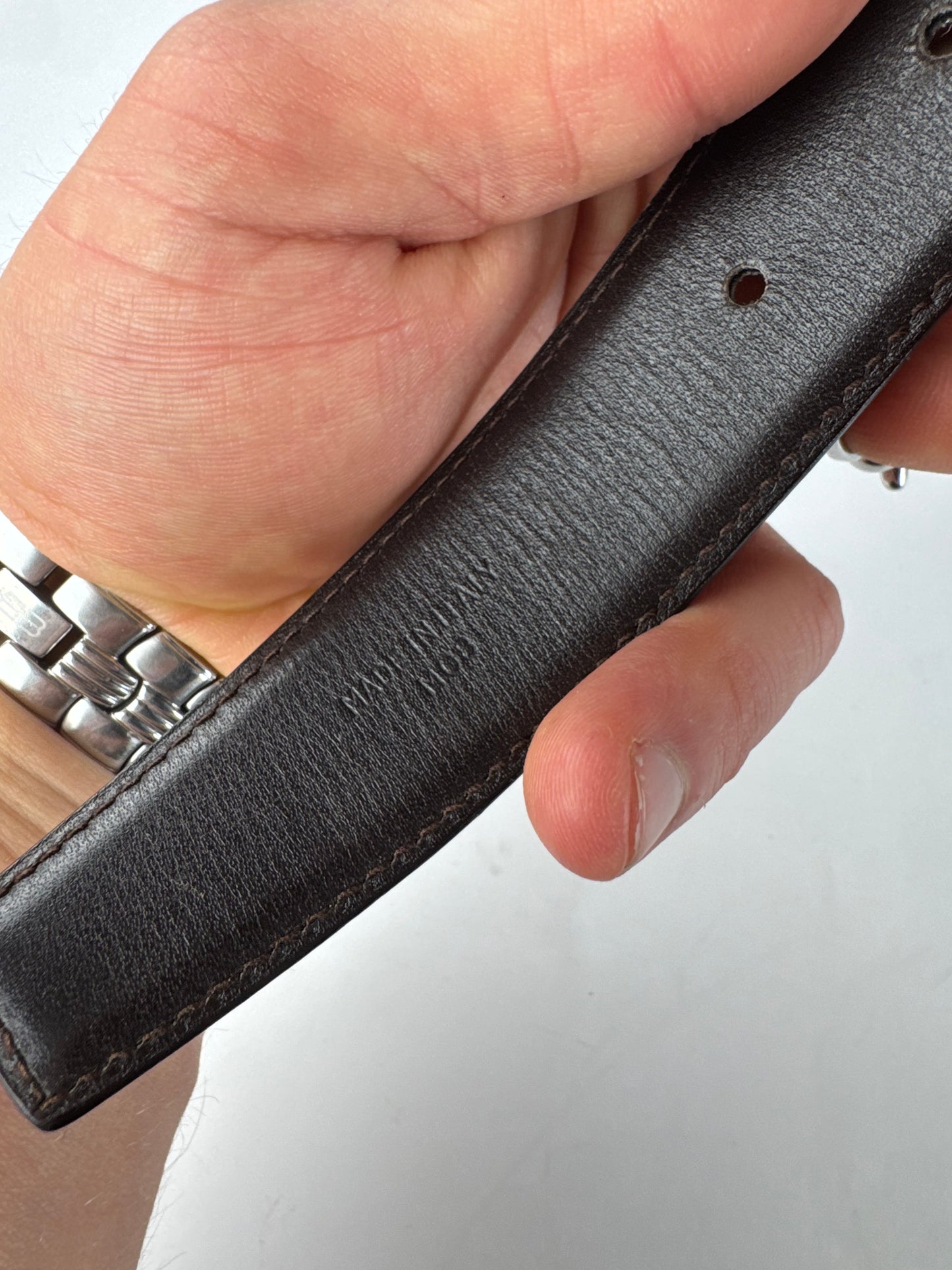 Vintage Celine Paris Triomphe Leather Belt Black