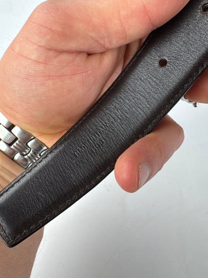 Vintage Celine Paris Triomphe Leather Belt Black