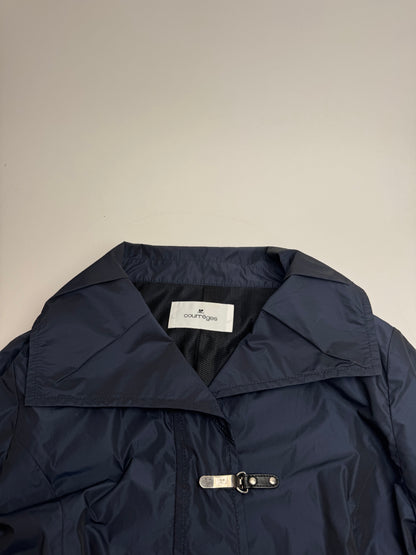 Vintage Courreges Polyester Short Trenchcoat Navy 38/M