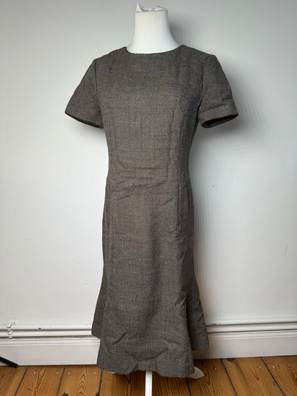 Vintage Balenciaga Wool Dress Black White Brown