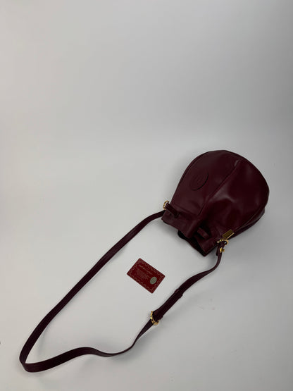 Vintage Cartier Seau Leather bag burgundy