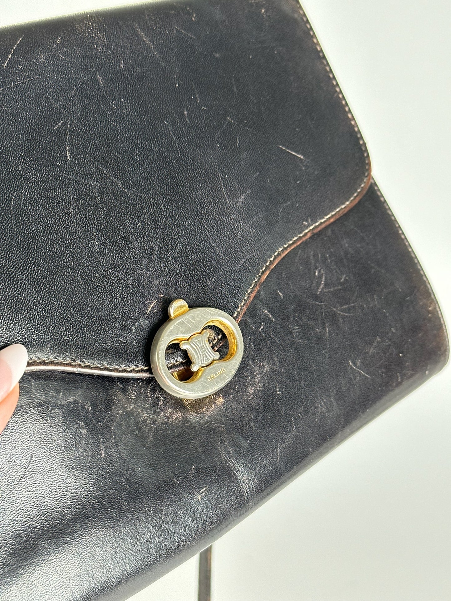 Vintage Celine Triomphe Leather Bag