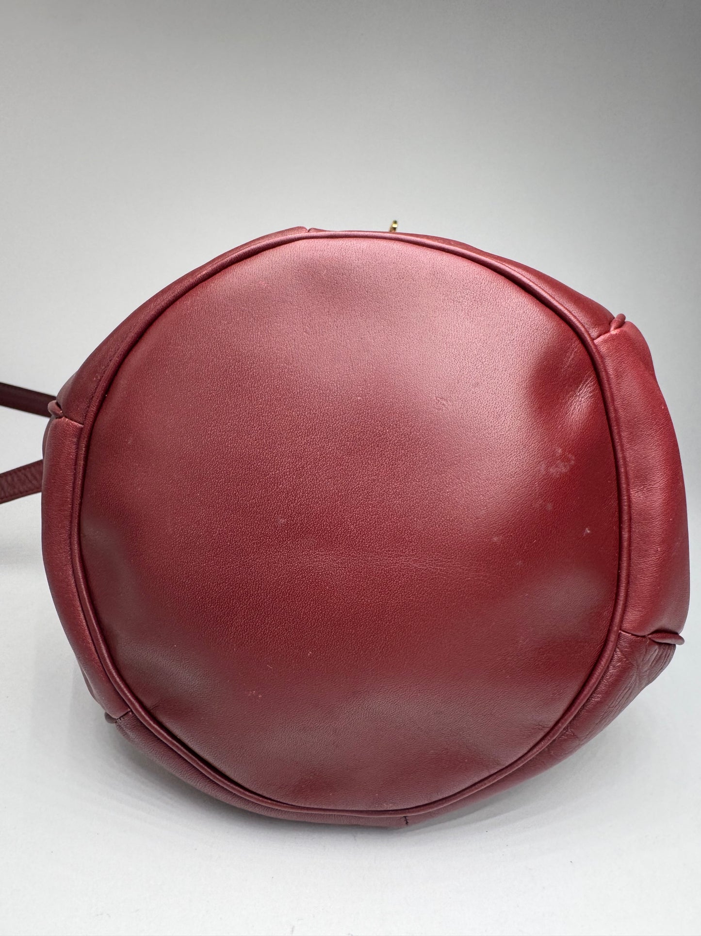Vintage Cartier Seau Leather bag burgundy