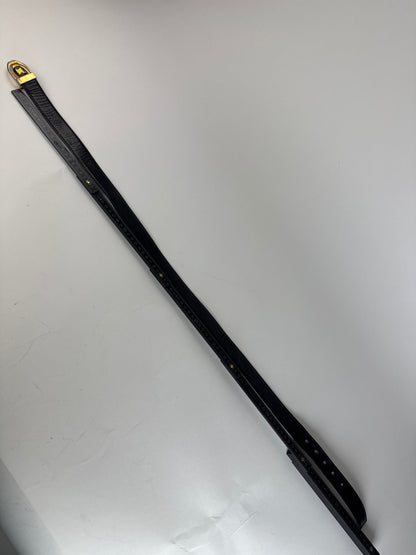 Vintage Celine Paris Triomphe Leather Belt Black