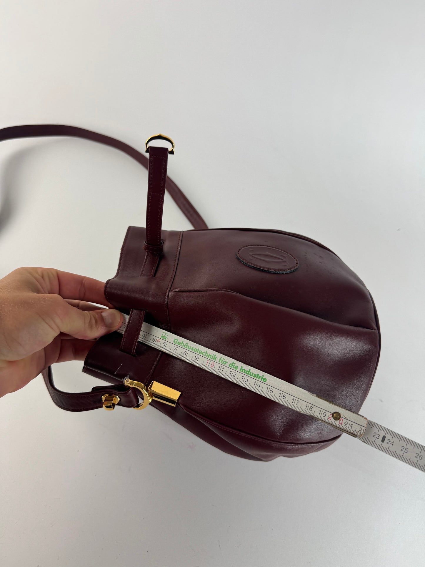 Vintage Cartier Seau Leather bag burgundy