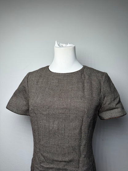 Vintage Balenciaga Wool Dress Black White Brown