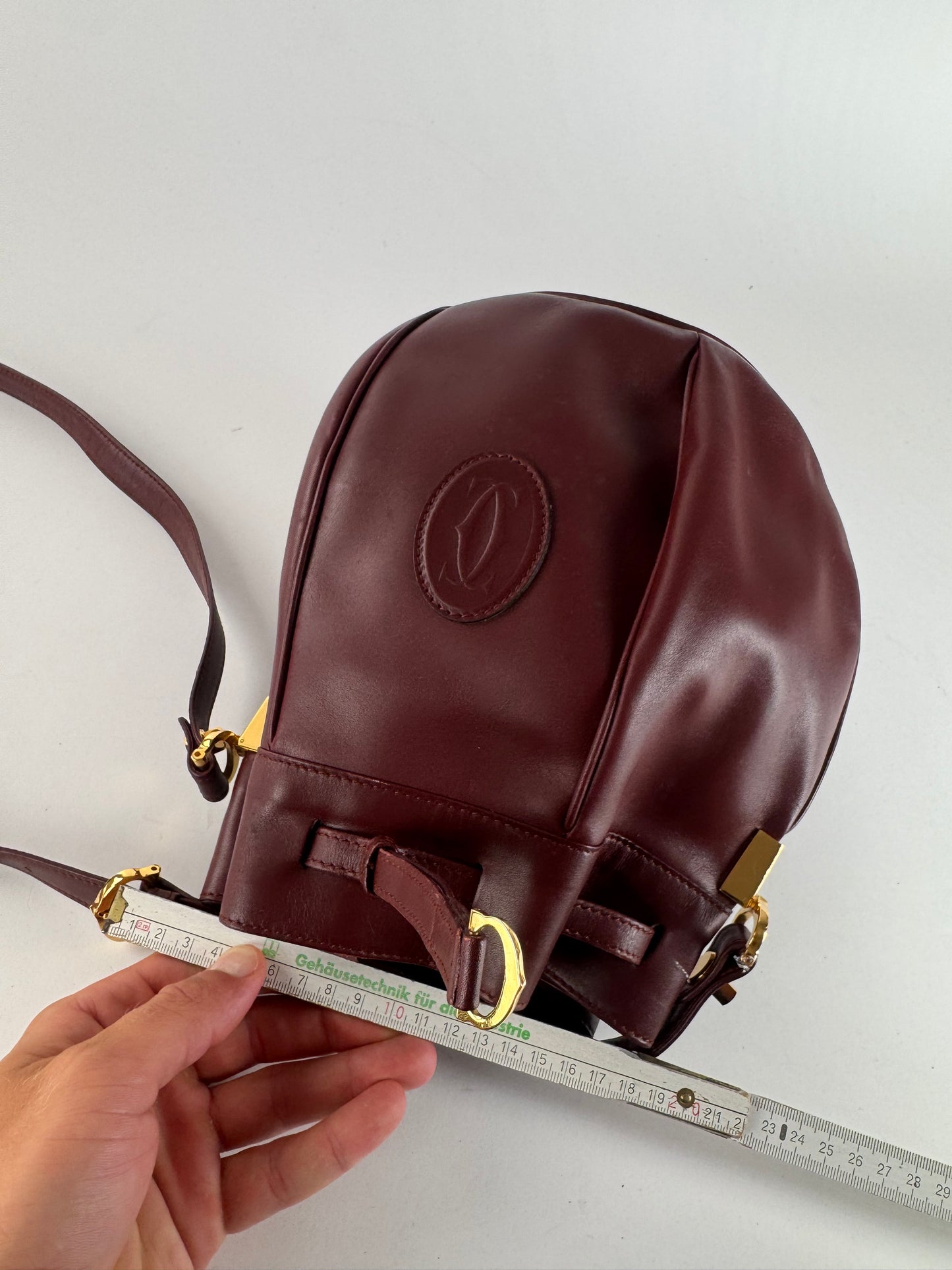 Vintage Cartier Seau Leather bag burgundy