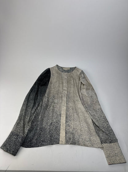 Stella Mc Cartney Avstract Silk Shirt Grey/Black/White M