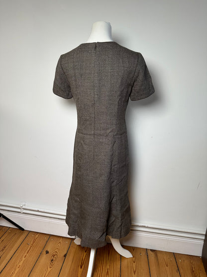 Vintage Balenciaga Wool Dress Black White Brown