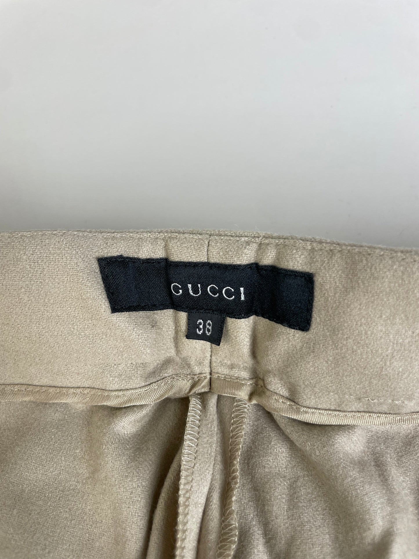 Vintage Gucci Viscose Trousers Beige Gold Buttons M