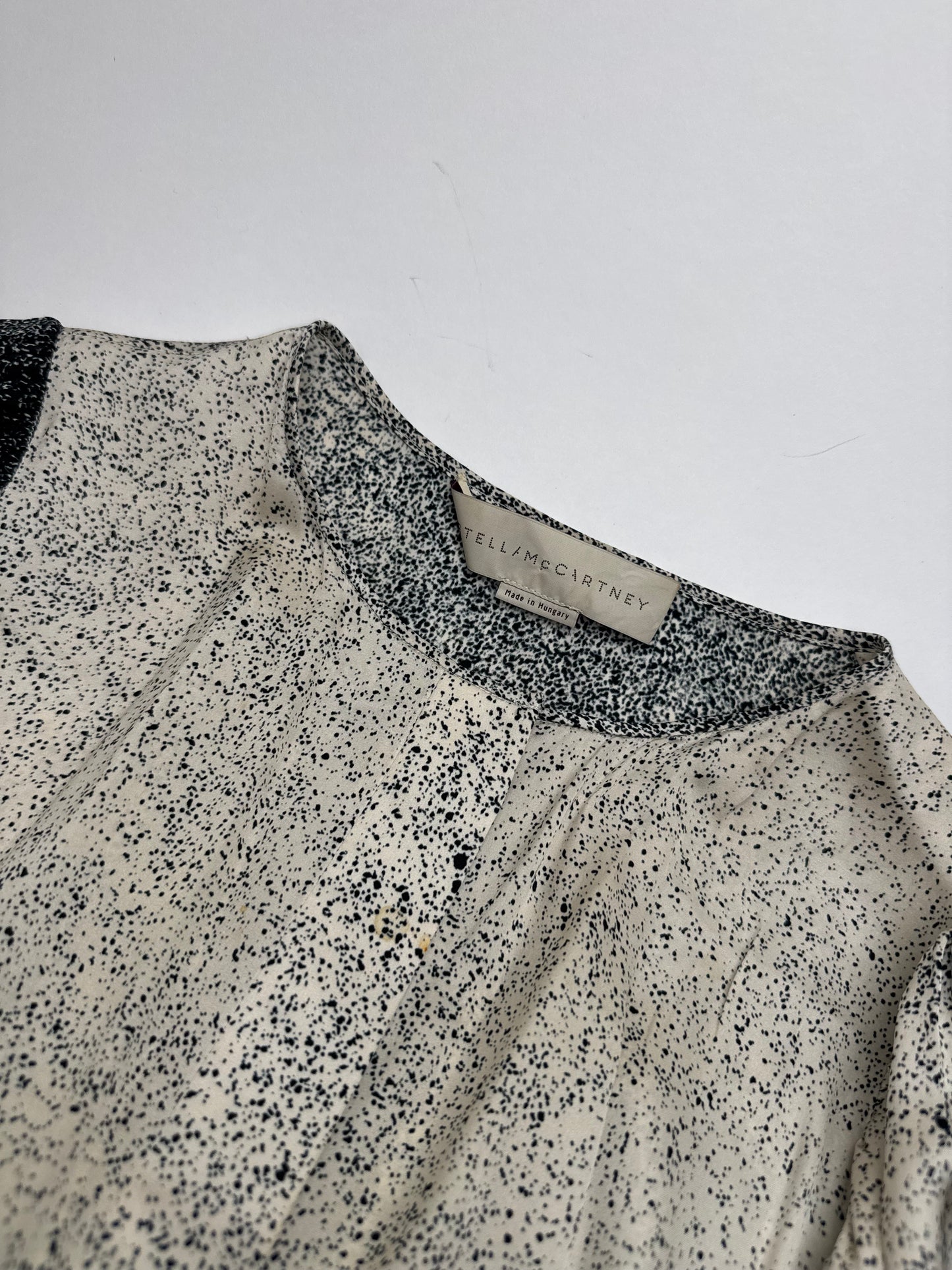 Stella Mc Cartney Avstract Silk Shirt Grey/Black/White M