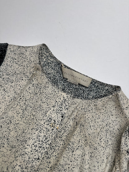 Stella Mc Cartney Avstract Silk Shirt Grey/Black/White M