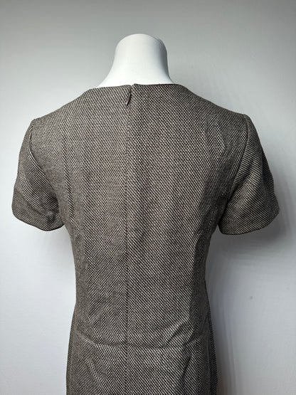 Vintage Balenciaga Wool Dress Black White Brown