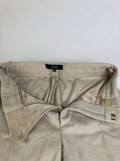 Vintage Gucci Viscose Trousers Beige Gold Buttons M