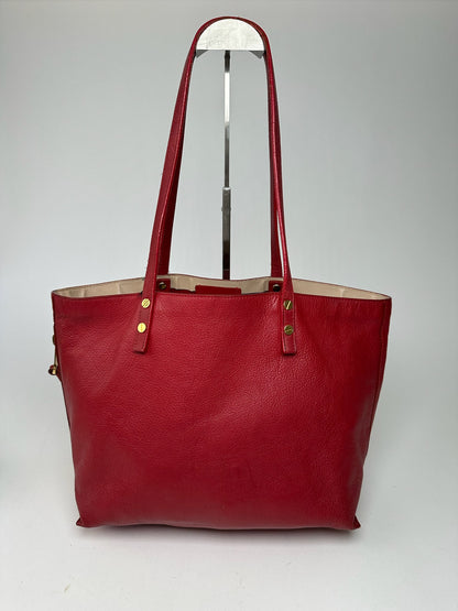 Vintage Prada Leather Shopper Red