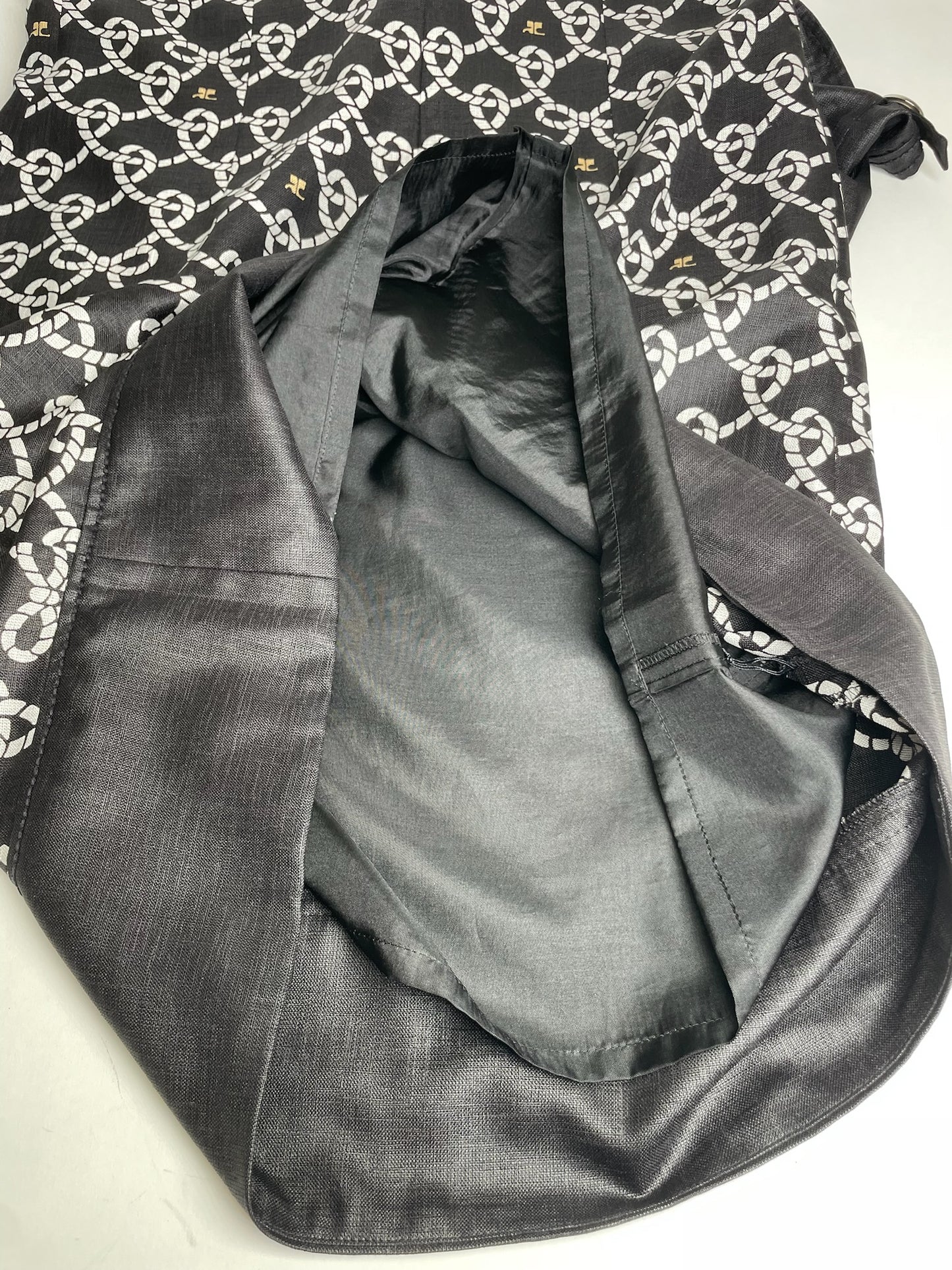 Vintage Courreges Abstract Dress Black White M