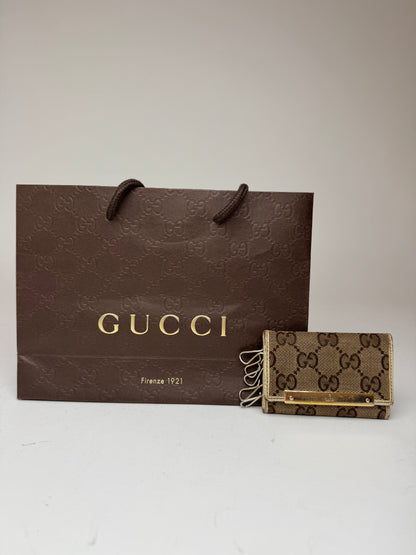 Vintage Gucci Monogram Key Holder beige white