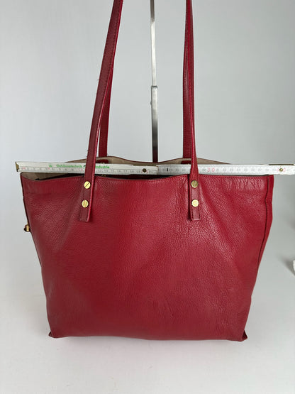 Vintage Prada Leather Shopper Red
