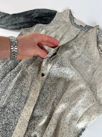Stella Mc Cartney Avstract Silk Shirt Grey/Black/White M