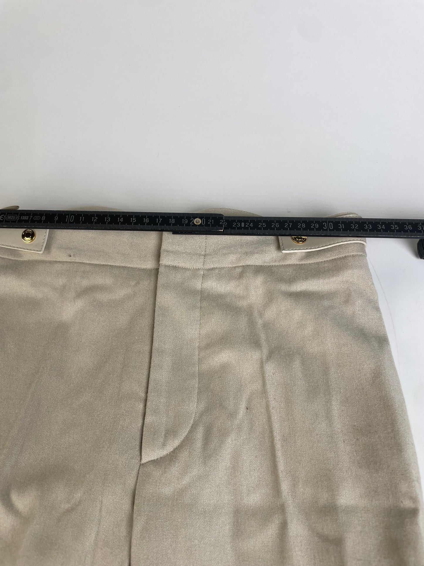 Vintage Gucci Viscose Trousers Beige Gold Buttons M