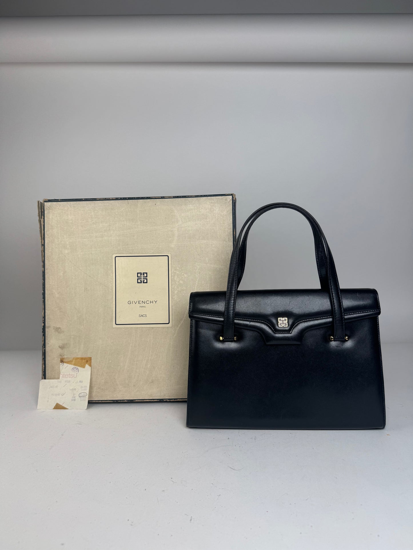 Vintage Givenchy 4G Leather Handbag Black