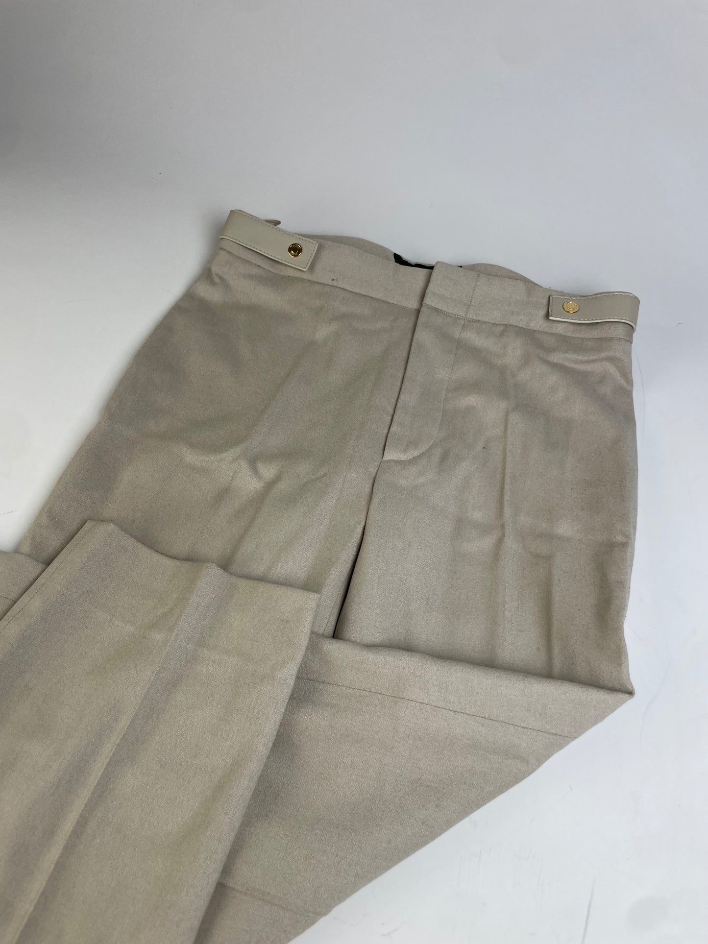 Vintage Gucci Viscose Trousers Beige Gold Buttons M