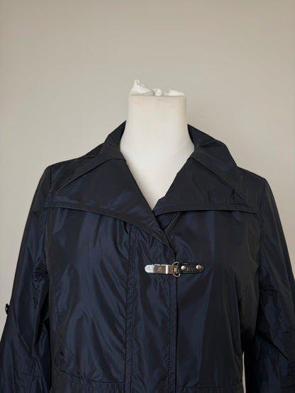 Vintage Courreges Polyester Short Trenchcoat Navy 38/M