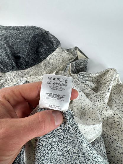 Stella Mc Cartney Avstract Silk Shirt Grey/Black/White M