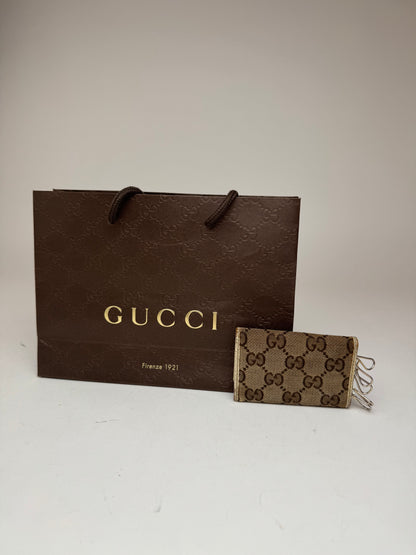 Vintage Gucci Monogram Key Holder beige white