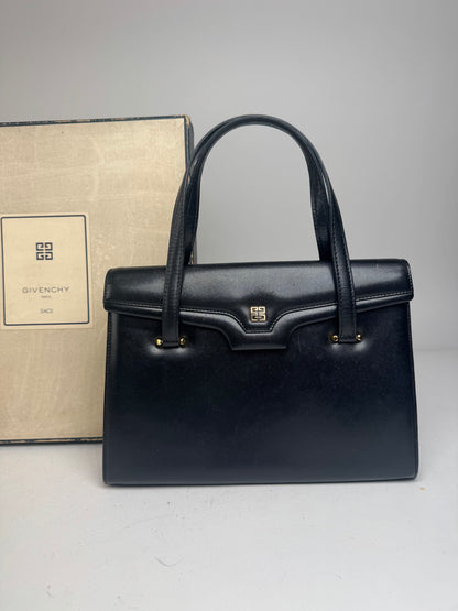 Vintage Givenchy 4G Leather Handbag Black