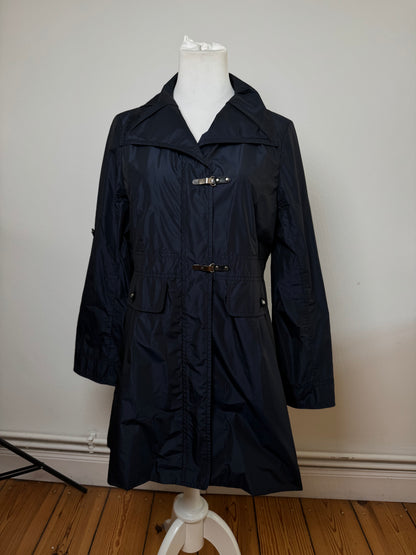 Vintage Courreges Polyester Short Trenchcoat Navy 38/M