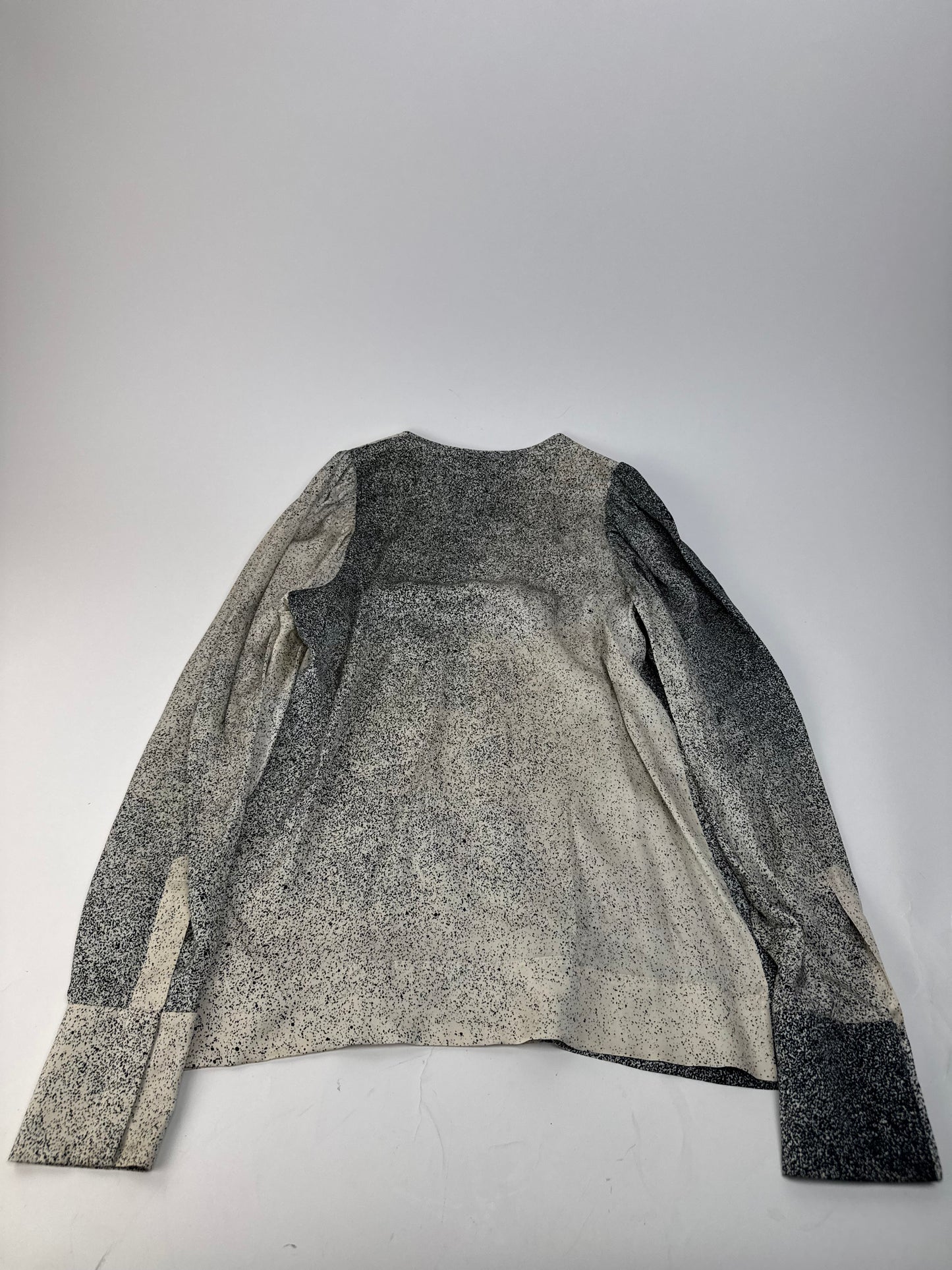 Stella Mc Cartney Avstract Silk Shirt Grey/Black/White M