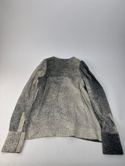 Stella Mc Cartney Avstract Silk Shirt Grey/Black/White M