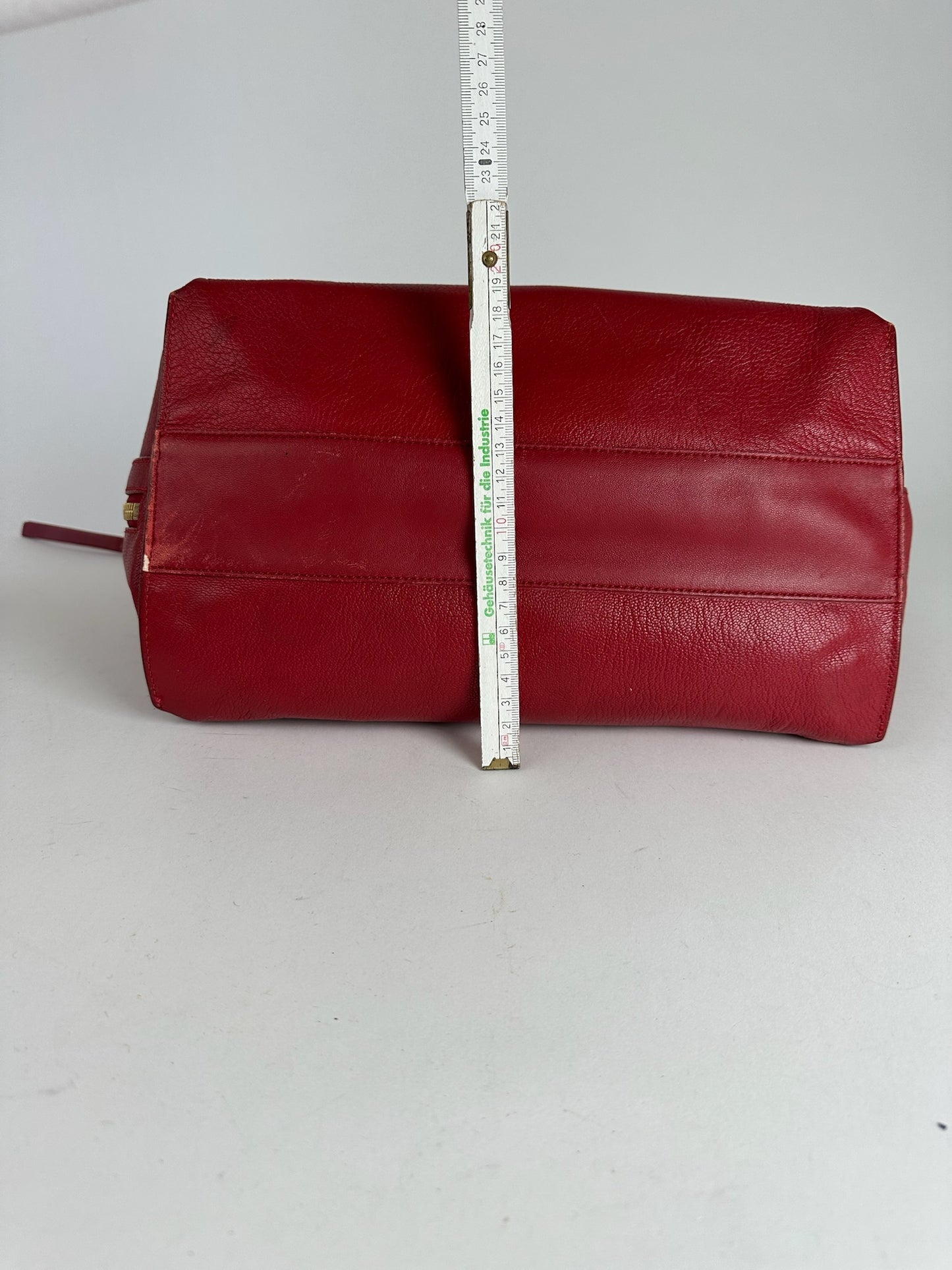 Vintage Prada Leather Shopper Red